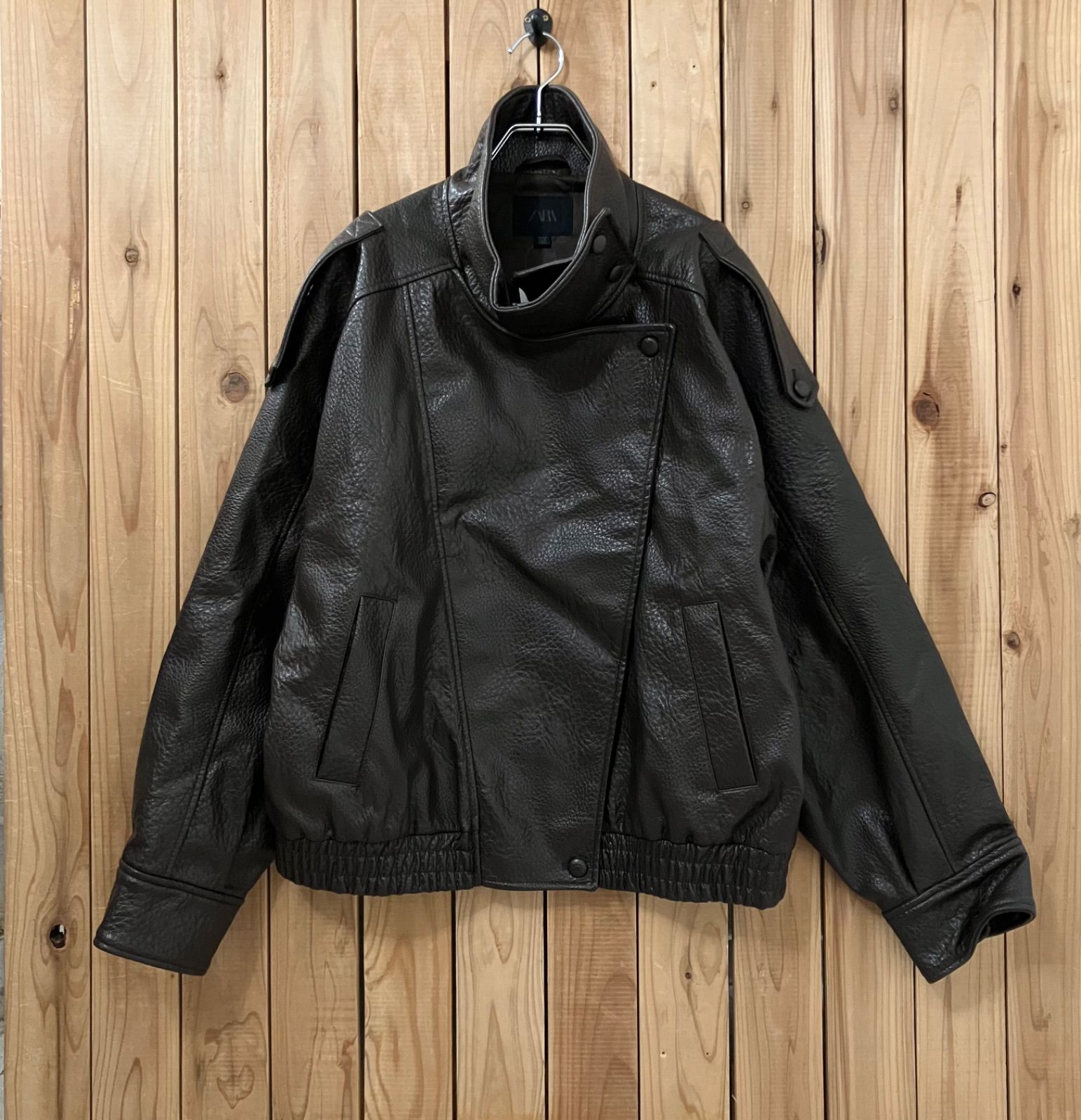 ZARA / ザラ フェイクレザージャケット XL
