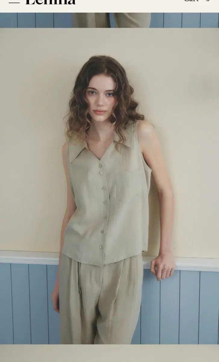 14万円) 르니나 CARIN リネン スリーブ シャツ カーキ