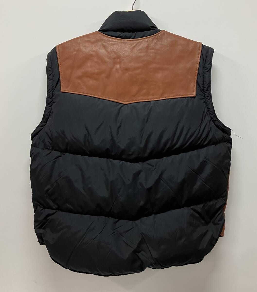 SCHOTT ショット ダウンジャケット レザー切替 ブラック ブラウン アメリカンカジュアル サイズ44 USA製 SCHOTT ショット ダウンジャケット レザー切替 ブラック ブラウン アメリカンカジュアル サイズ44 USA製