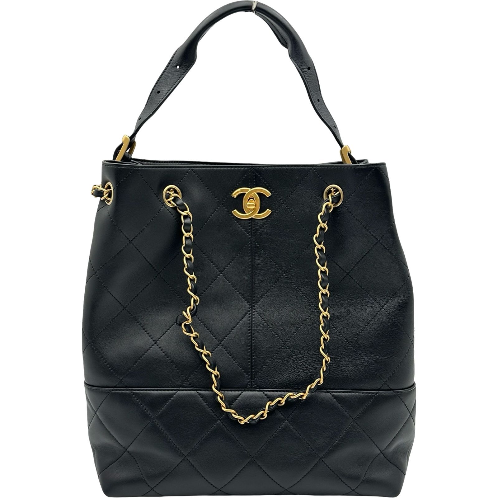 シャネル CHANEL マトラッセショッピングバッグ AS5635 ブラック ゴールド金具 カーフスキン レディース ショルダーバッグ