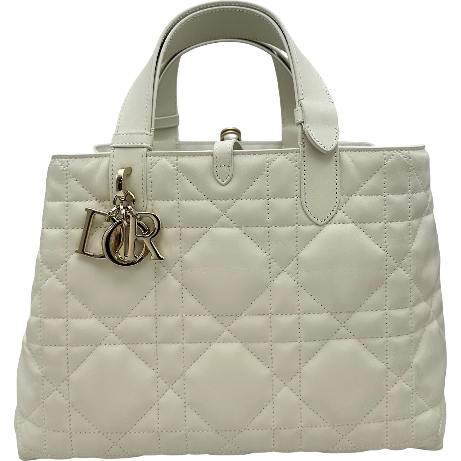 クリスチャン・ディオール Christian Dior トゥジュールミディアム M28210SNW ホワイト ゴールド金具 カーフスキン レディース ハンドバッグ