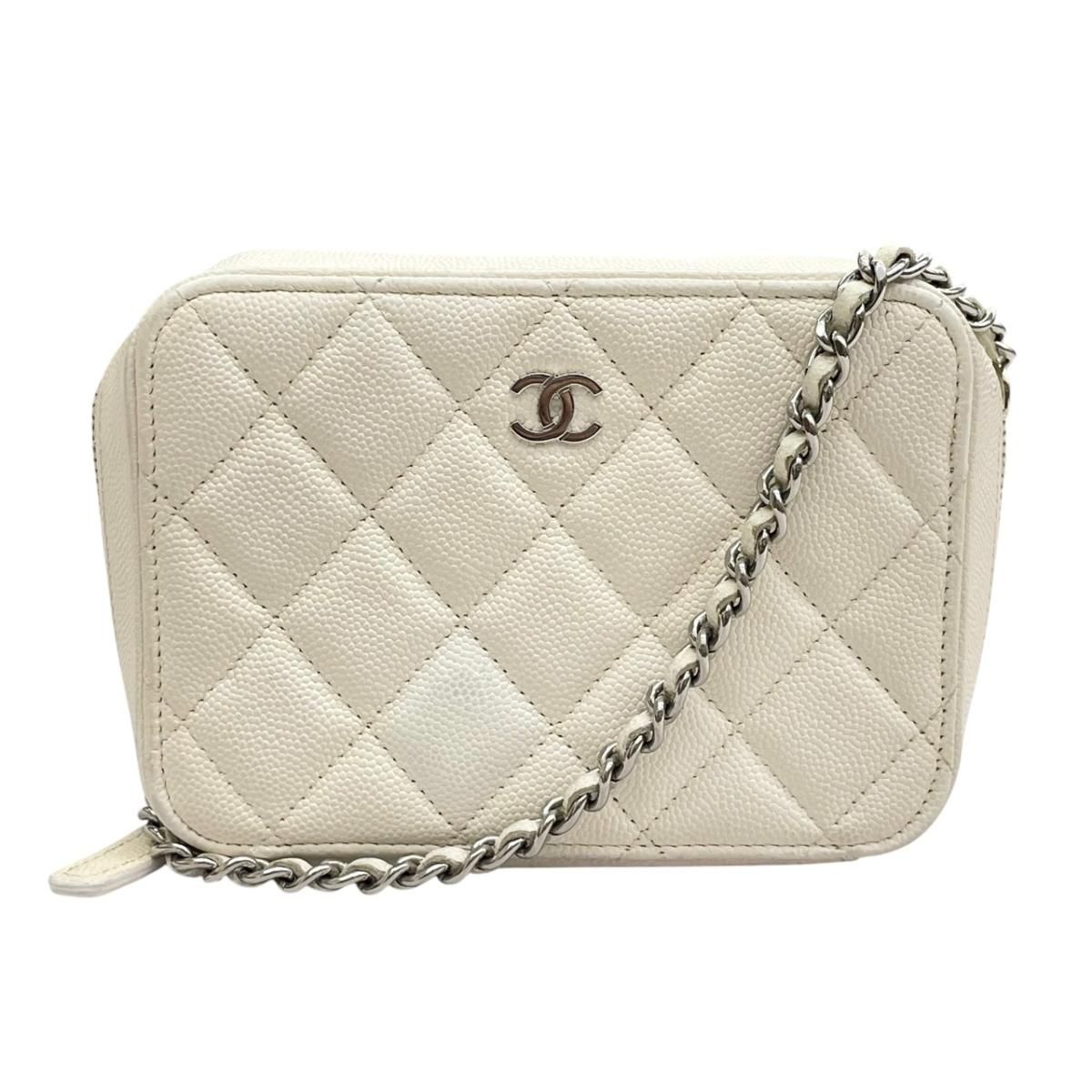 ☆シャネル AP2426 マトラッセ ミニカメラバッグ ショルダーバッグ ホワイト CHANEL