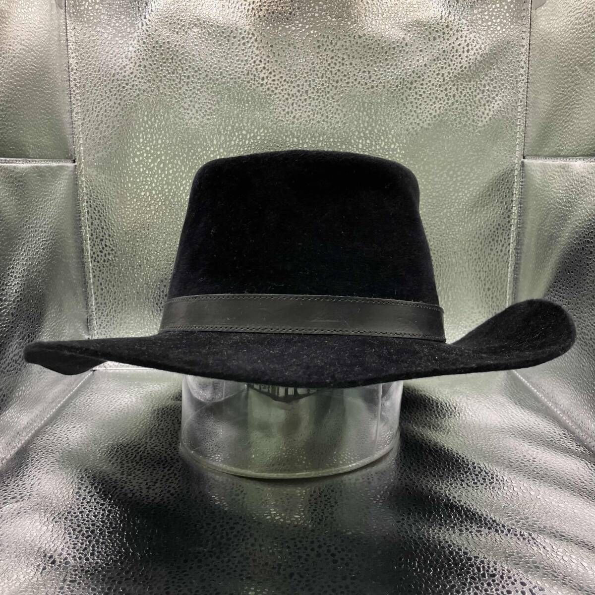 FORSOMEONE ハット RABBIT FUR HAT 78001169 サイズ46 ブラック フォーサムワン