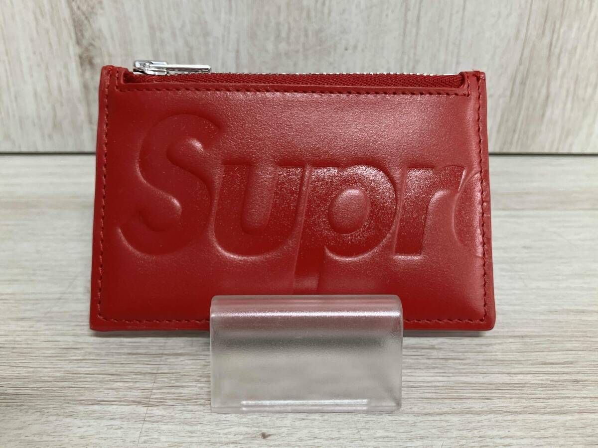 Supreme シュプリーム Leather Zip Card Holder コインケース レッド