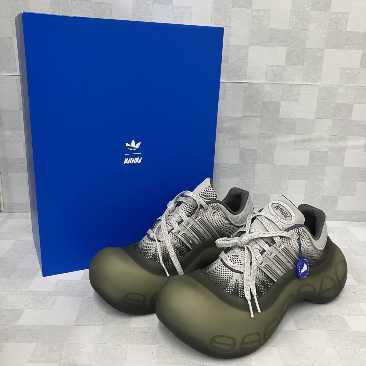 adidas アディダス スニーカー Adidas Originals by AVAVAV Bubble Gb HQ4998 27cm カーキ グレー 替え紐 収納袋 箱あり タグ付き美品