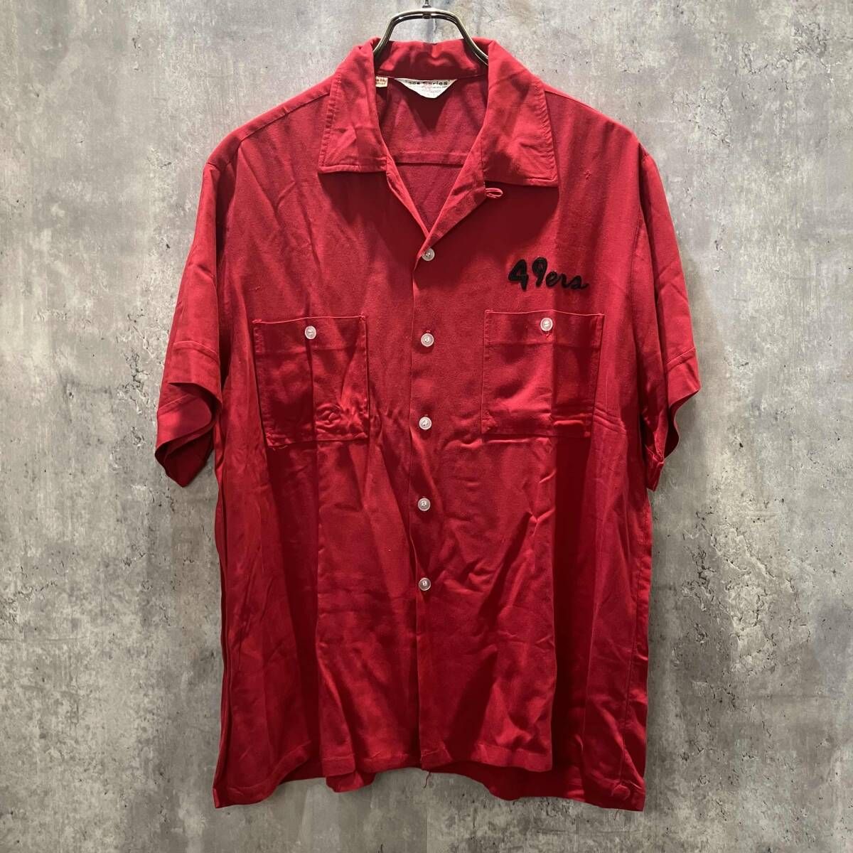 50-60s ARTVOGUE アートヴォーグ 300-series ボーリングシャツ レッド サイズ L