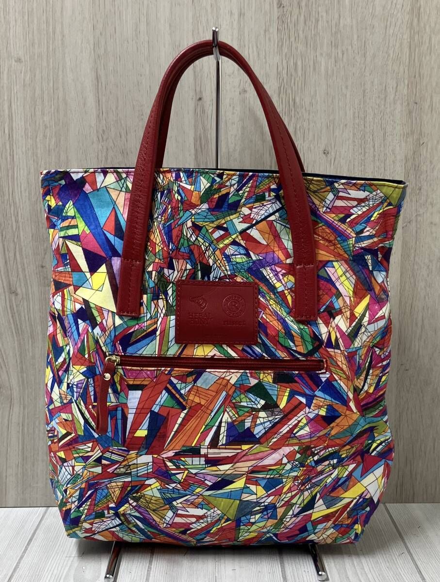 russet ラシット × HERALBUNY ヘラルボニー アート トートバッグ 折り紙 レッド マルチカラー