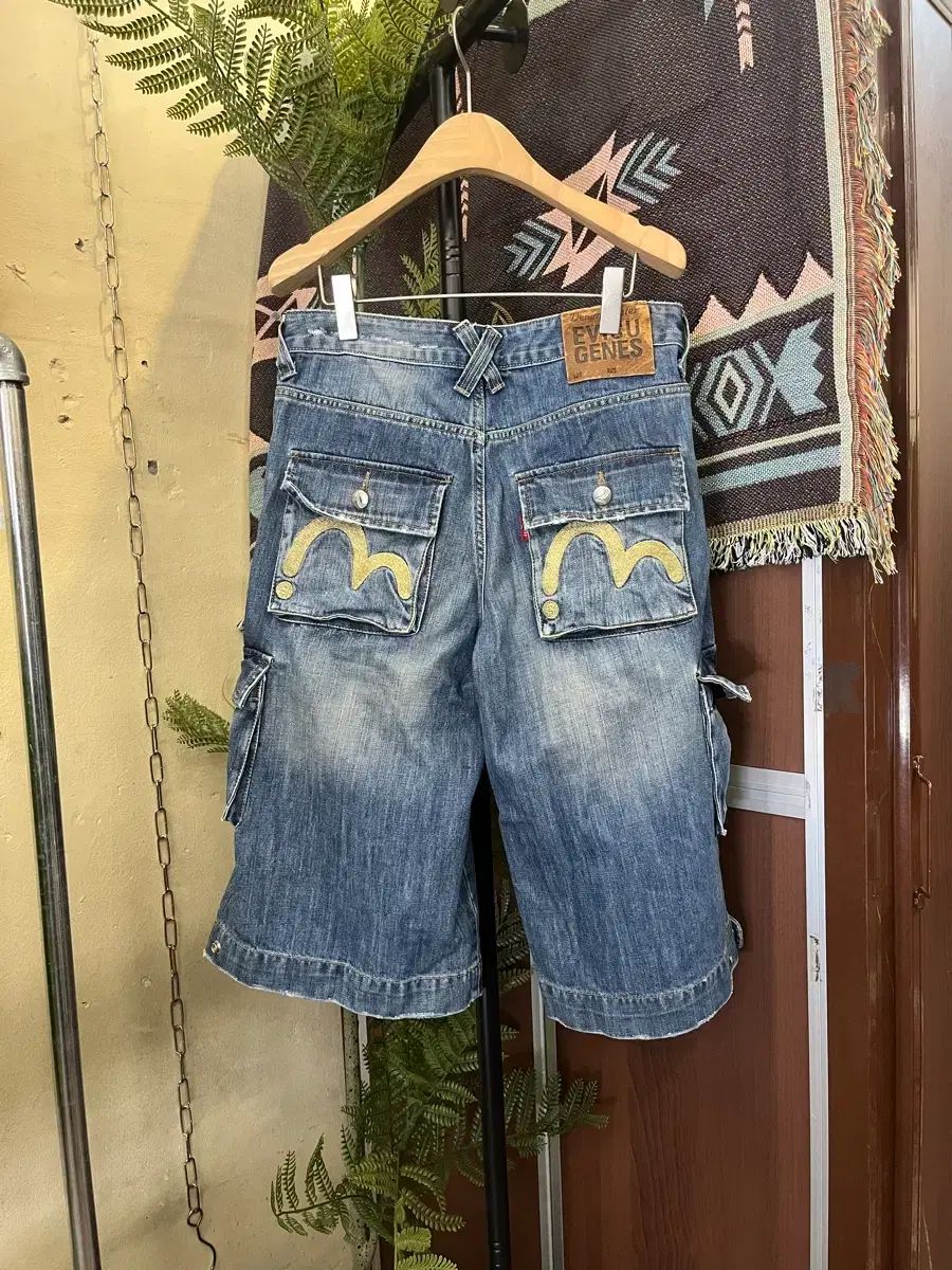 EVISU エヴィス ポケット カーゴ デニム バミューダ パンツ #csz950