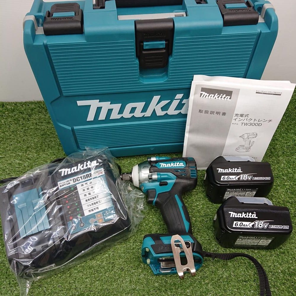 【未使用品】マキタ TW300DRGX 充電式インパクトレンチ 18V 充電器/バッテリー×2/ケース付き フルセット [6480]
