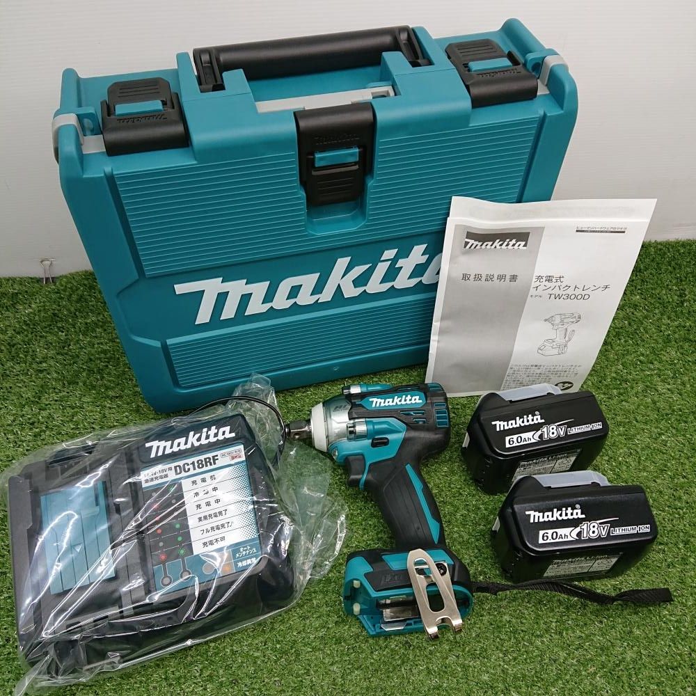 【未使用品】マキタ TW300DRGX 充電式インパクトレンチ 18V 充電器/バッテリー×2/ケース付き フルセット [6481]