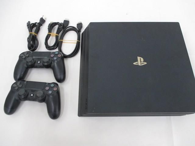中古品 ゲーム プレイステーション4 PS4本体 Pro CUH-7200C ジェットブラック 動作品 周辺機器・コントローラー 2点付き