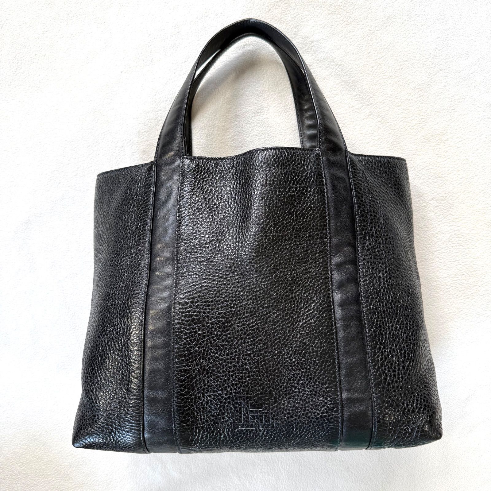 美品】ヒロフ トートバッグ シボレザー ブラック イタリア製 MADE IN 