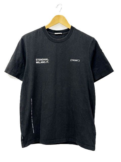 モンクレール MONCLER ×FRAGMENT DESIGN フラグメント デザイン 23AW SS T-Shirt ロゴ プリント ワッペン 半袖Tシャツ I209U8C00002 XS 黒ブラック ブランド古着ベクトル 中古260530