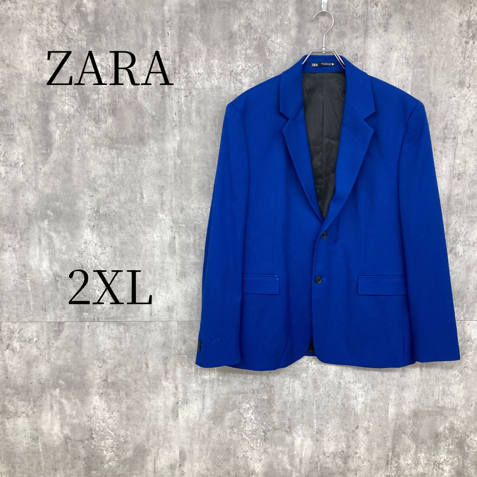 HOT，100%新品 ZARA ザラ ジャケット ブルー 2XL相当 大きいサイズ 