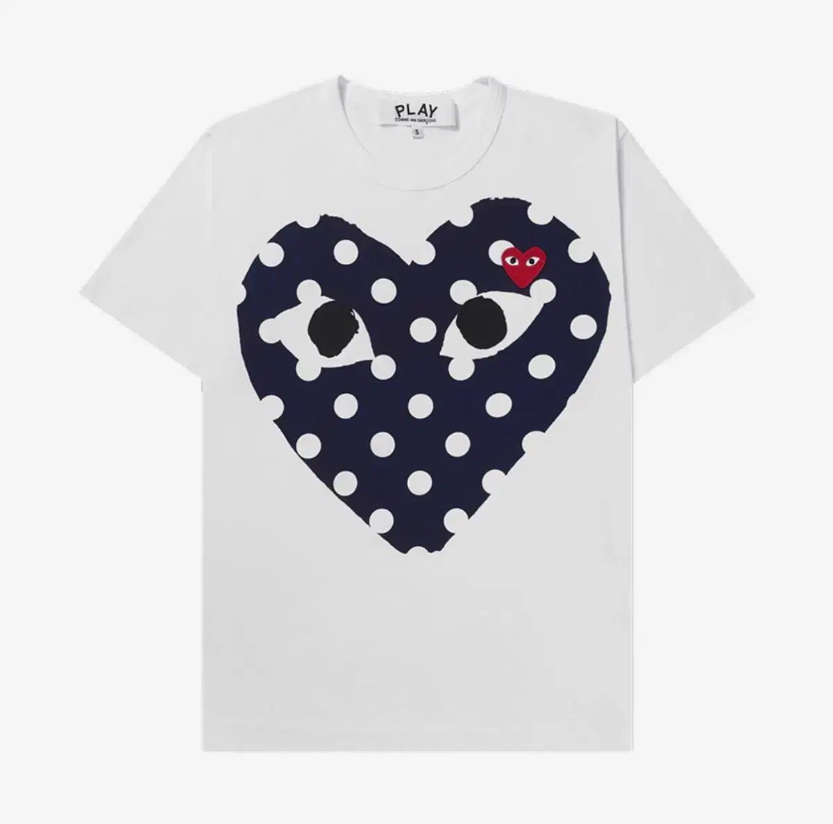 コム・デ・ギャルソン プレイ ポール ポルカ ドット BIG ハート Tシャツ 白 (W) M 11,987円