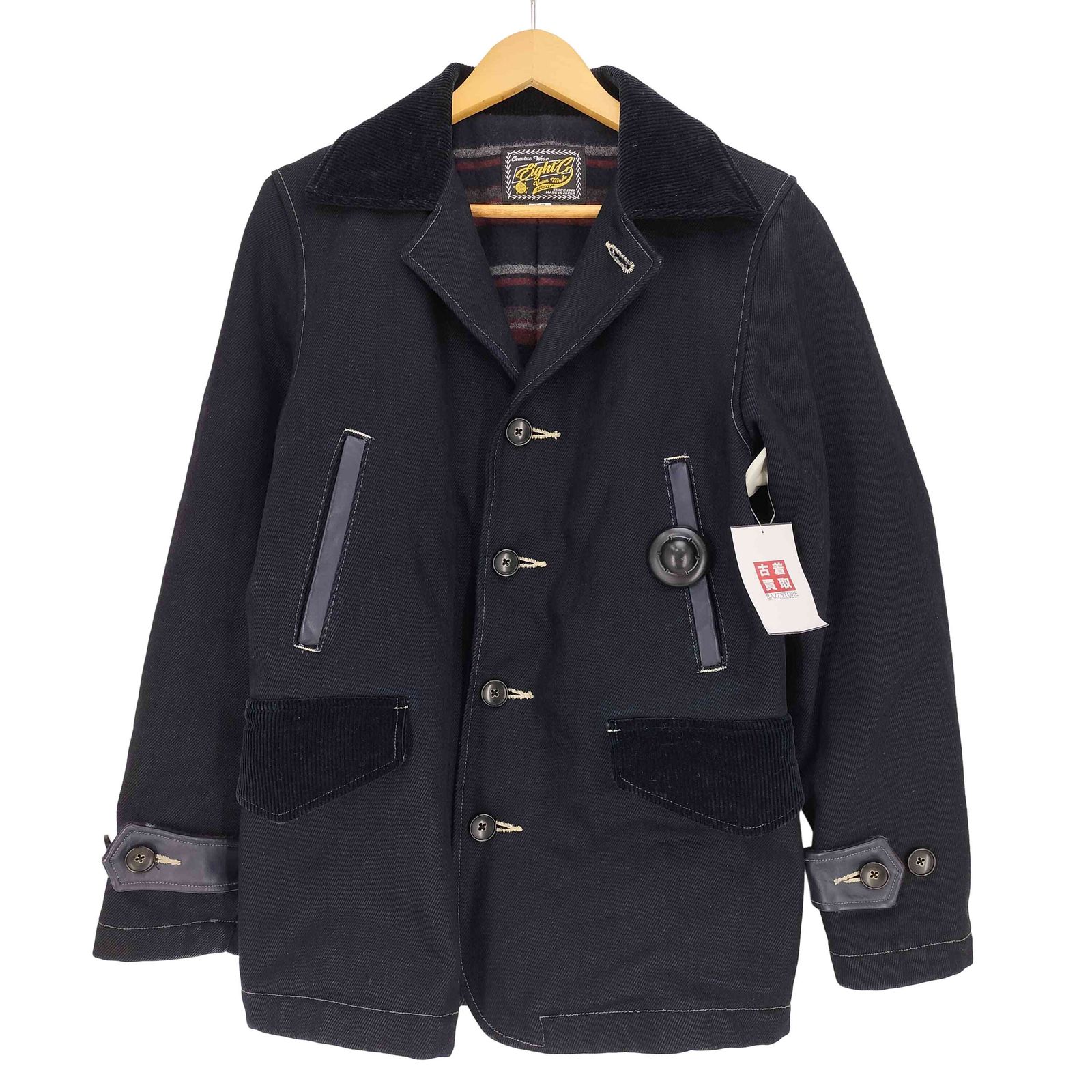 ユーズドフルギ USED古着 {{EIGHT-G }}19oz INDIGO BLACK DENIM RANCH COAT インディゴブラックデニム・ランチコート メンズ US：38
