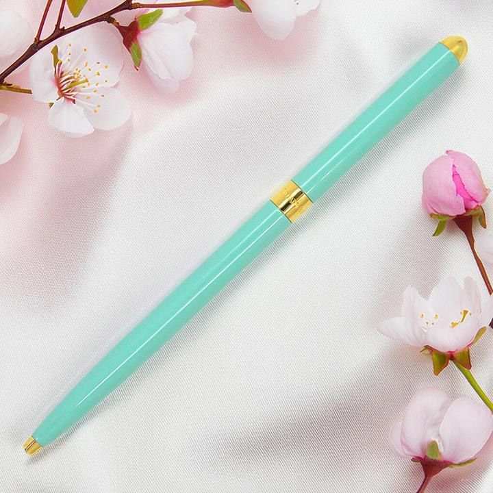 ティファニー ボールペン ツイスト式 ブルー×ゴールド TIFFANY & Co