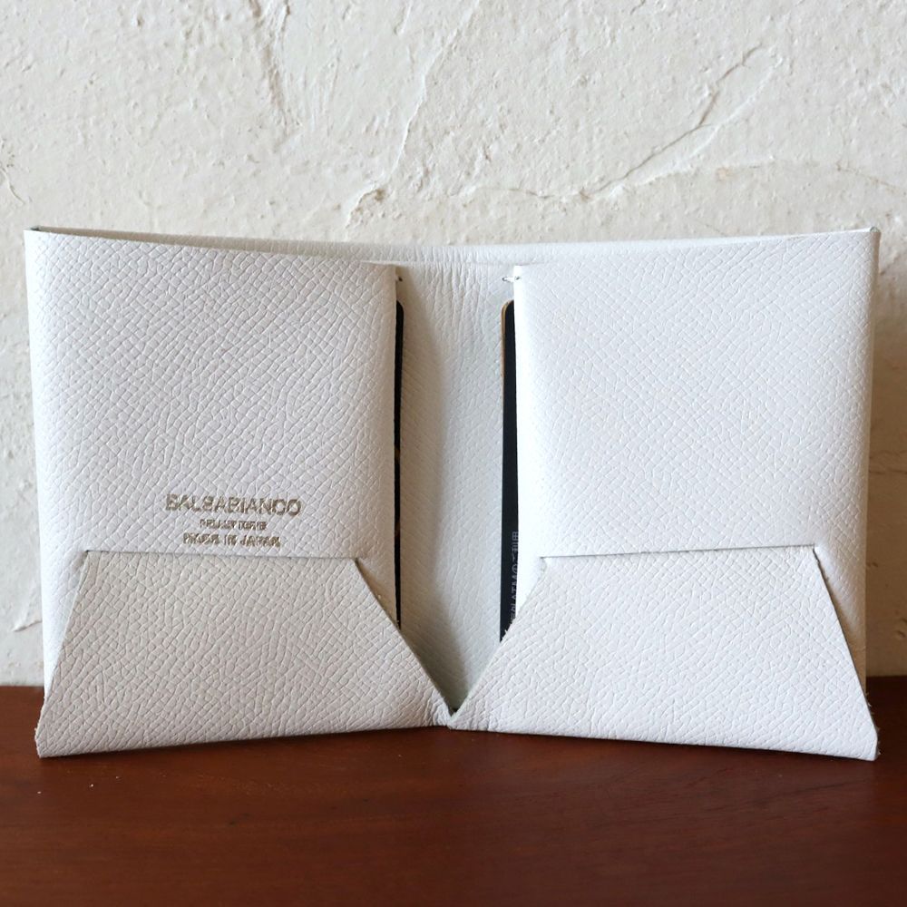 NOBLESSA White ミニウォレット ハンドメイド 本革 nww9161