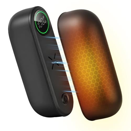 【2026新型分離式・1台2役】AMOVO 充電式カイロ 3秒急速発熱 360°全面発熱 軽量 電気カイロ 3段階温度調節 10000mAh大容量 LEDデジタル表示 Type-c 長持ち 小型 機能付き 持ち運びやすい 旅行 出張 通勤 通 e824ed39