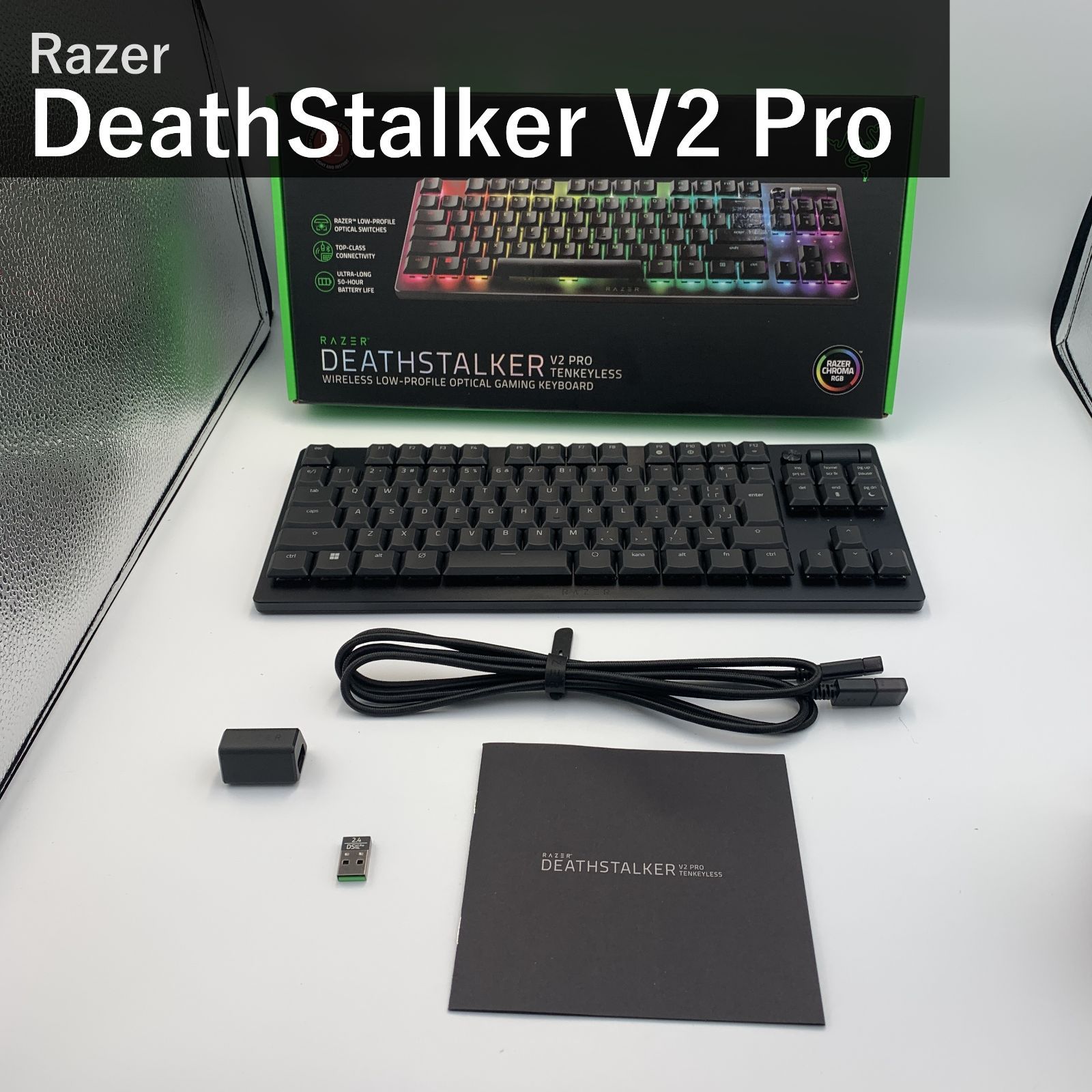 Razer レイザー DeathStalker V2 Pro Tenkeyless デスストーカー RZ03-04371400-R3J1 ブラック テンキーレス ゲーミングキーボード 薄型 ワイヤレス 2.4GHz Bluetooth 有線 日本語配列