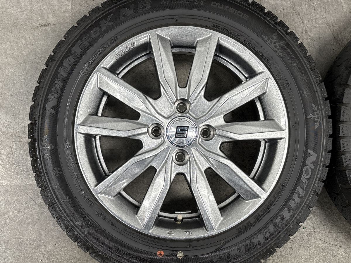 バリ溝】SEIN 15in 5.5J +43 PCD100 ノーストレック N5 175/65R15
