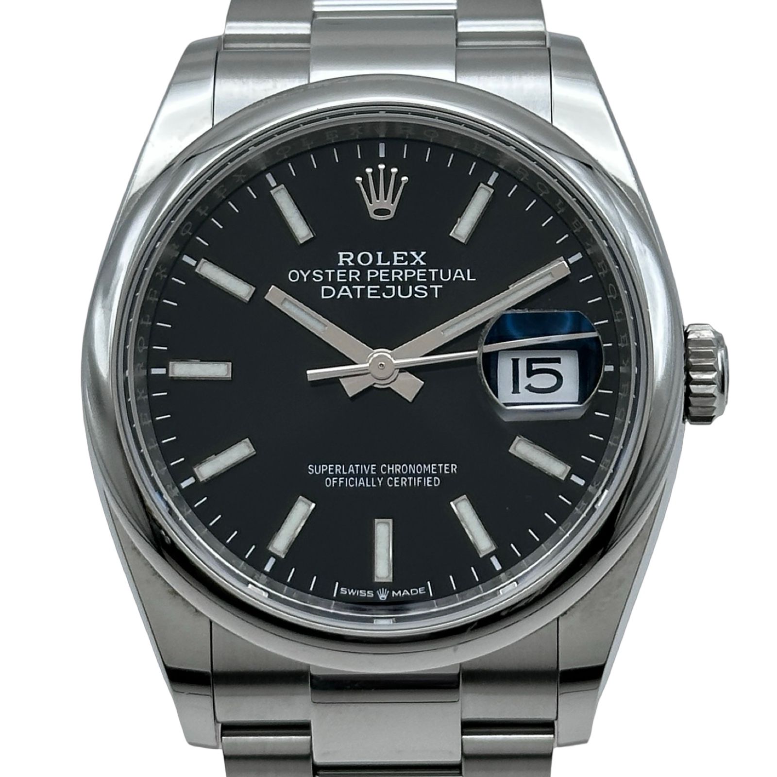 ロレックス ROLEX デイトジャスト36 126200 ブラック ステンレススチール 自動巻き メンズ 腕時計