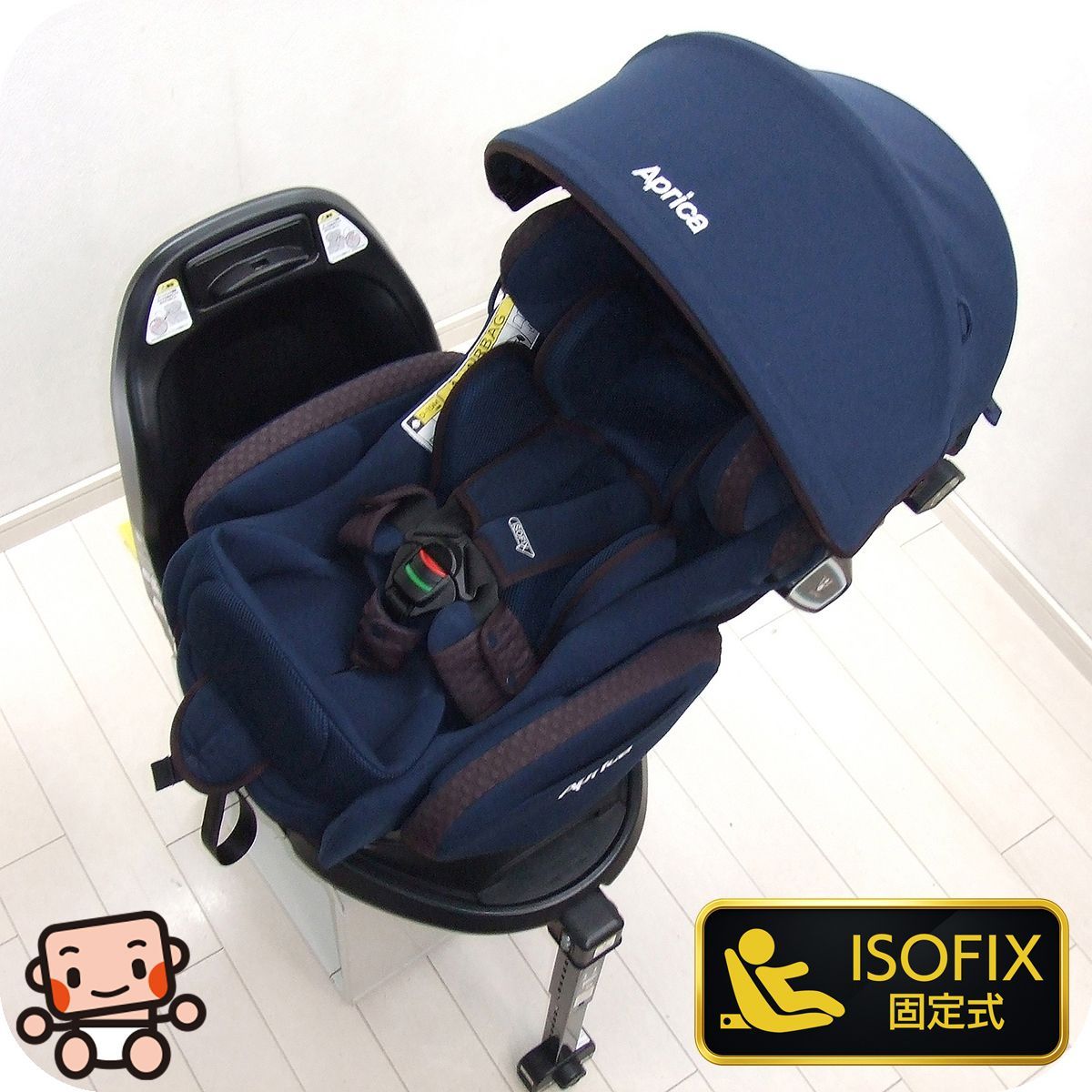 【お得っ！厳選中古】チャイルドシート Aprica アップリカ フラディア グロウ ISOFIX 360°セーフティー 新生児から4歳頃 回転式 中古チャイルドシート【C.一般中古】