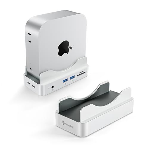 Phixero Mac Mini M4 ハブ & スタンド NVMe SSD エンクロージャー搭載｜M4 Mac Mini ドック 最大10Gbps USB-A x2・USB-Aデータポート・SDカードリーダー対応ma 4c075d23