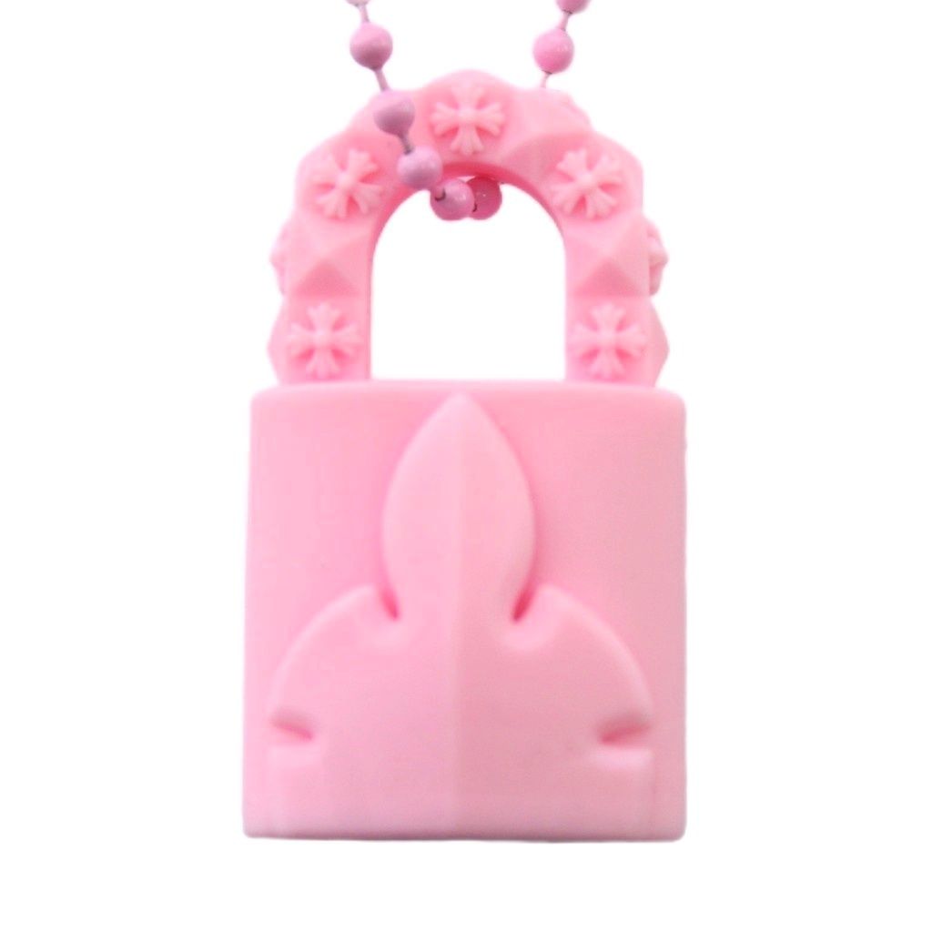 クロムハーツ CHROME HEARTS Rubber Padlock Flerknee Silicon Necklace パドロックフレアニー シリコンラバーネックレス ペンダント アクセサリー ピンク ■GY18 /MQ