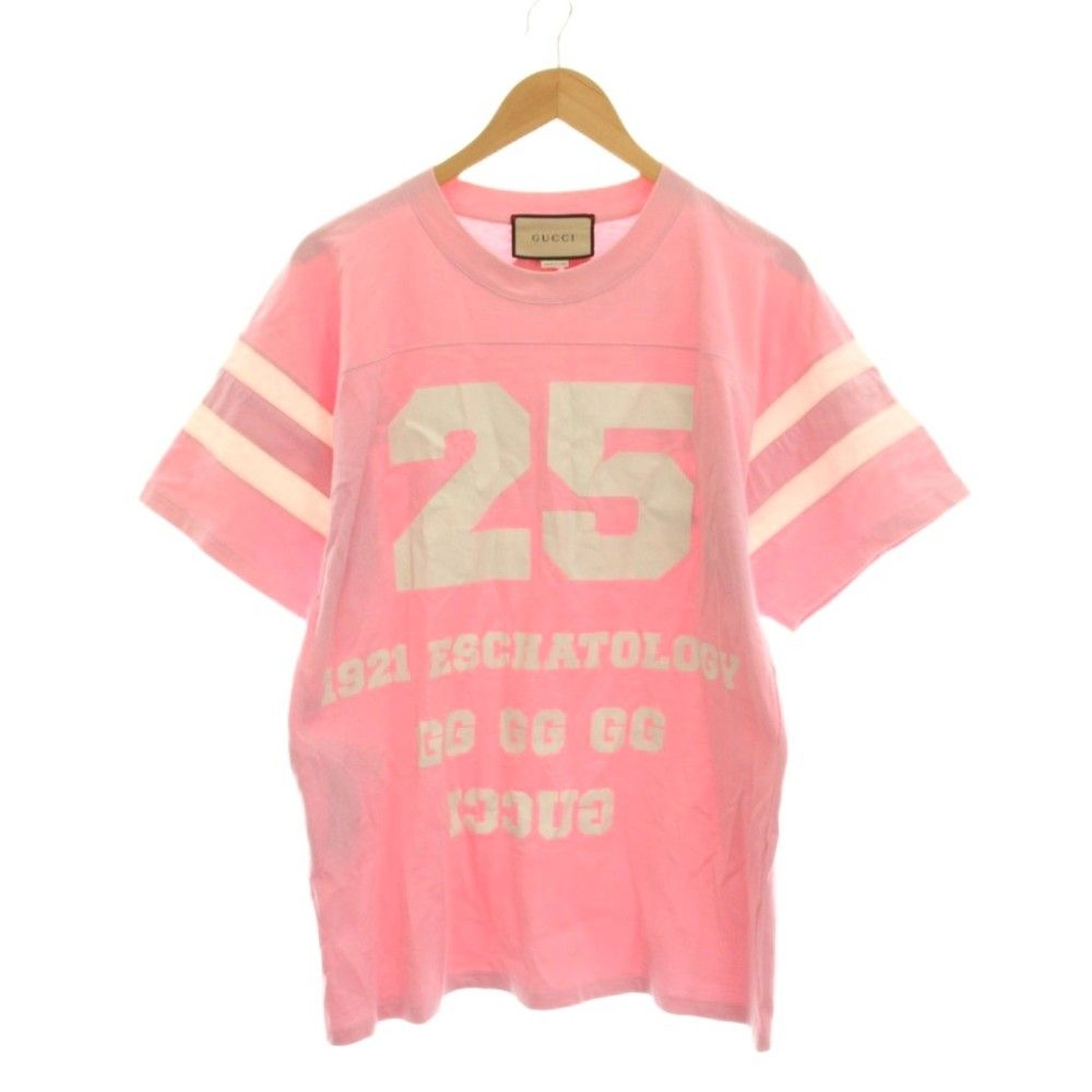 グッチ GUCCI Tシャツ カットソー オーバーサイズ プリント 半袖 XXS ピンク 660744 /YM