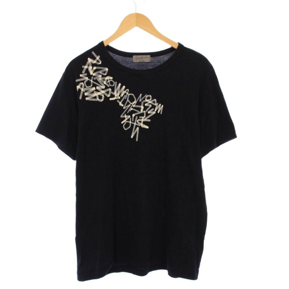 ヨウジヤマモト YOHJI YAMAMOTO Tシャツ カットソー 半袖 プリント 3 黒 HY-T04-073 /KH