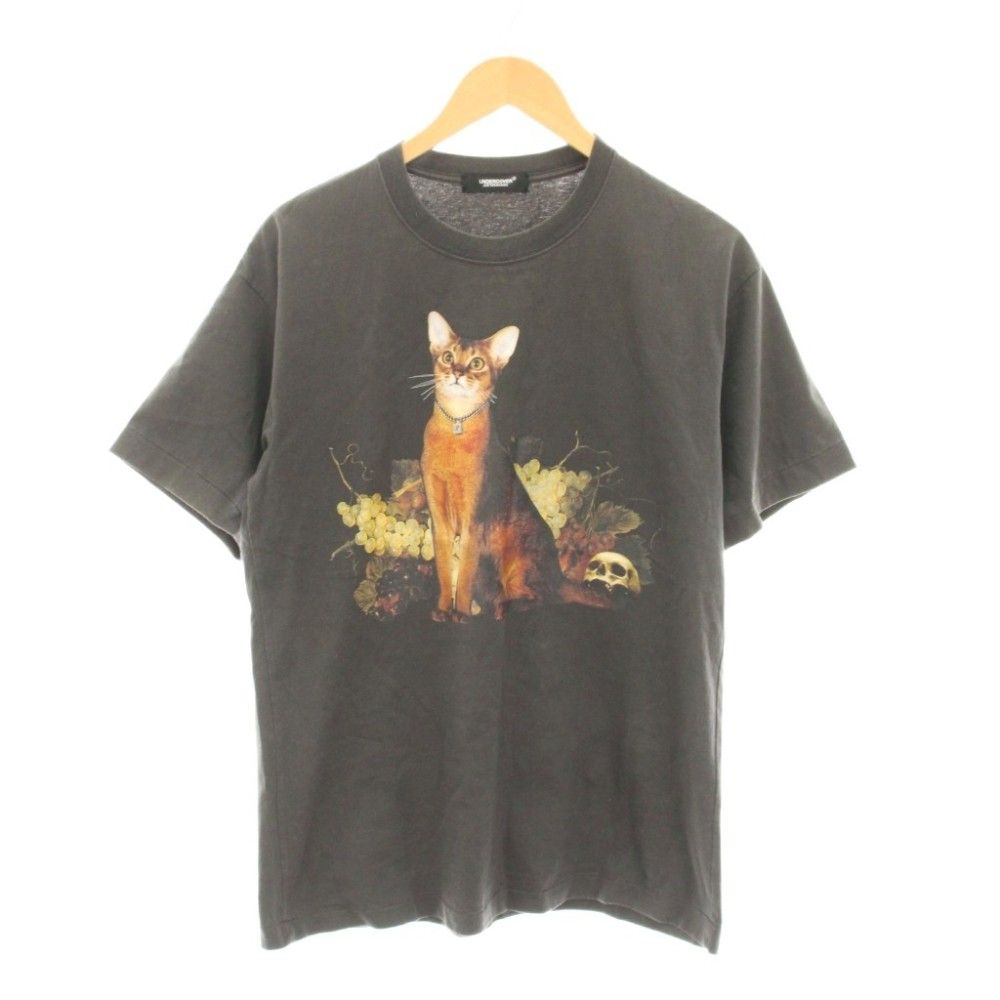 アンダーカバー UNDERCOVER JUN TAKAHASHI 猫スカルプリント Tシャツ カットソー 半袖 1 チャコールグレー UA2B8801 /YM