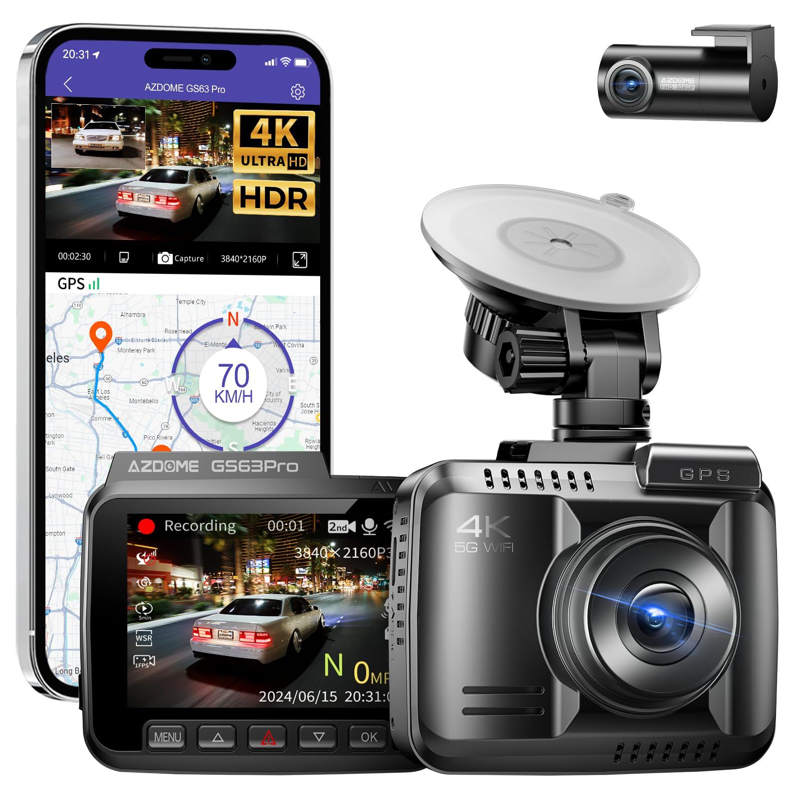 ☆新品☆AZDOME ドライブレコーダー 前後カメラ 4K+1080P GPS WiFi搭載 HDR画像補正技術 暗視機能 ADAS 128GB eMMC内蔵 2.4インチ液晶画面 24時間駐車監視 動体検知 Gセンサー 上書き録画 GS63 1d9835c8 ☆新品☆AZDOME ドライブレコーダー 前後カメラ 4K+1080P GPS WiFi搭載 HDR画像補正技術 暗視機能 ADAS 128GB eMMC内蔵 2.4インチ液晶画面 24時間駐車監視 動体検知 Gセンサー 上書き録画 GS63 1d9835c8