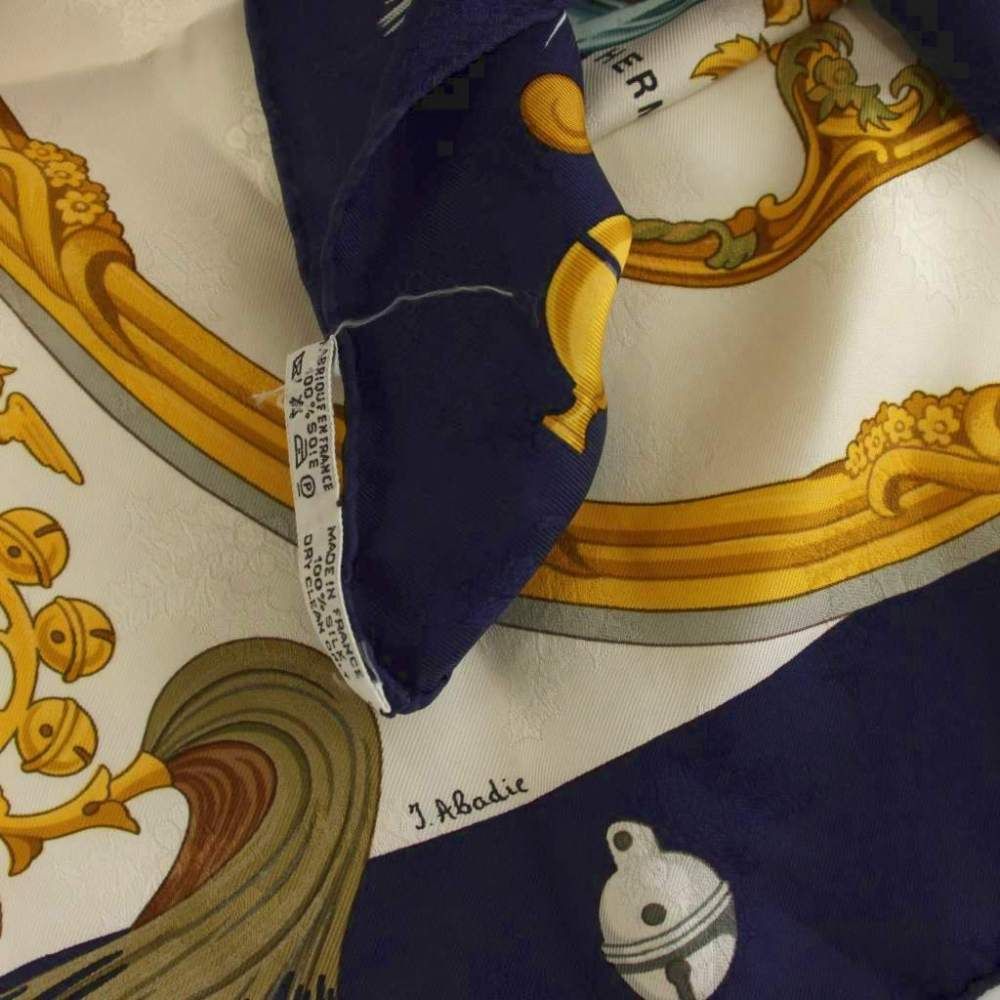 エルメス HERMES スカーフ カレ 90 Plumes et Grelots 羽飾りと鈴