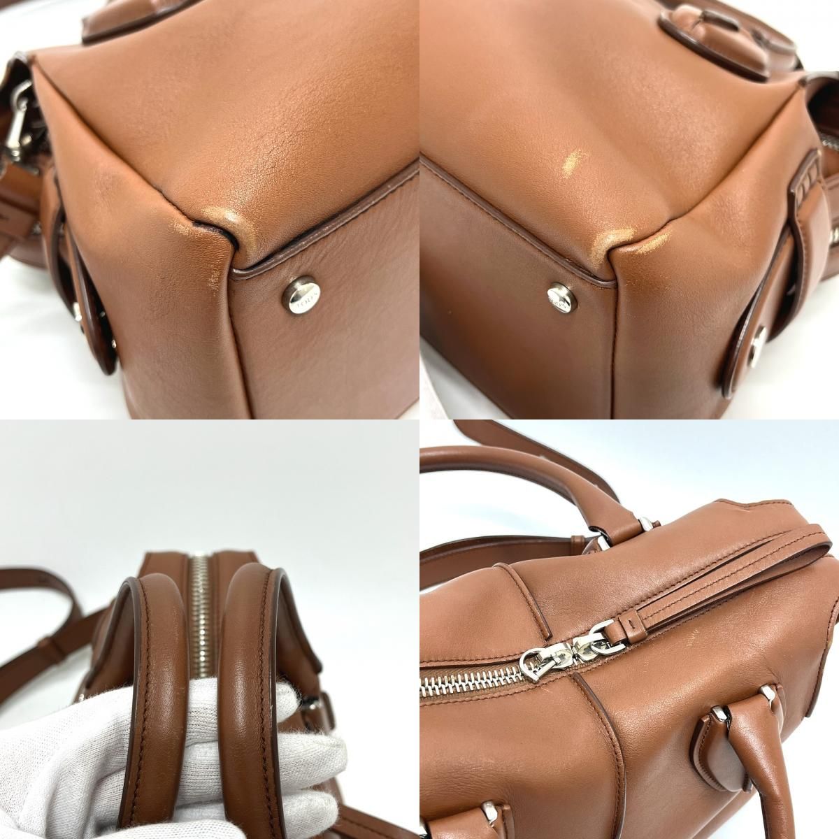 TOD'S トッズ ハンドバッグ Dスタイリング レザー ブラウン - メルカリ
