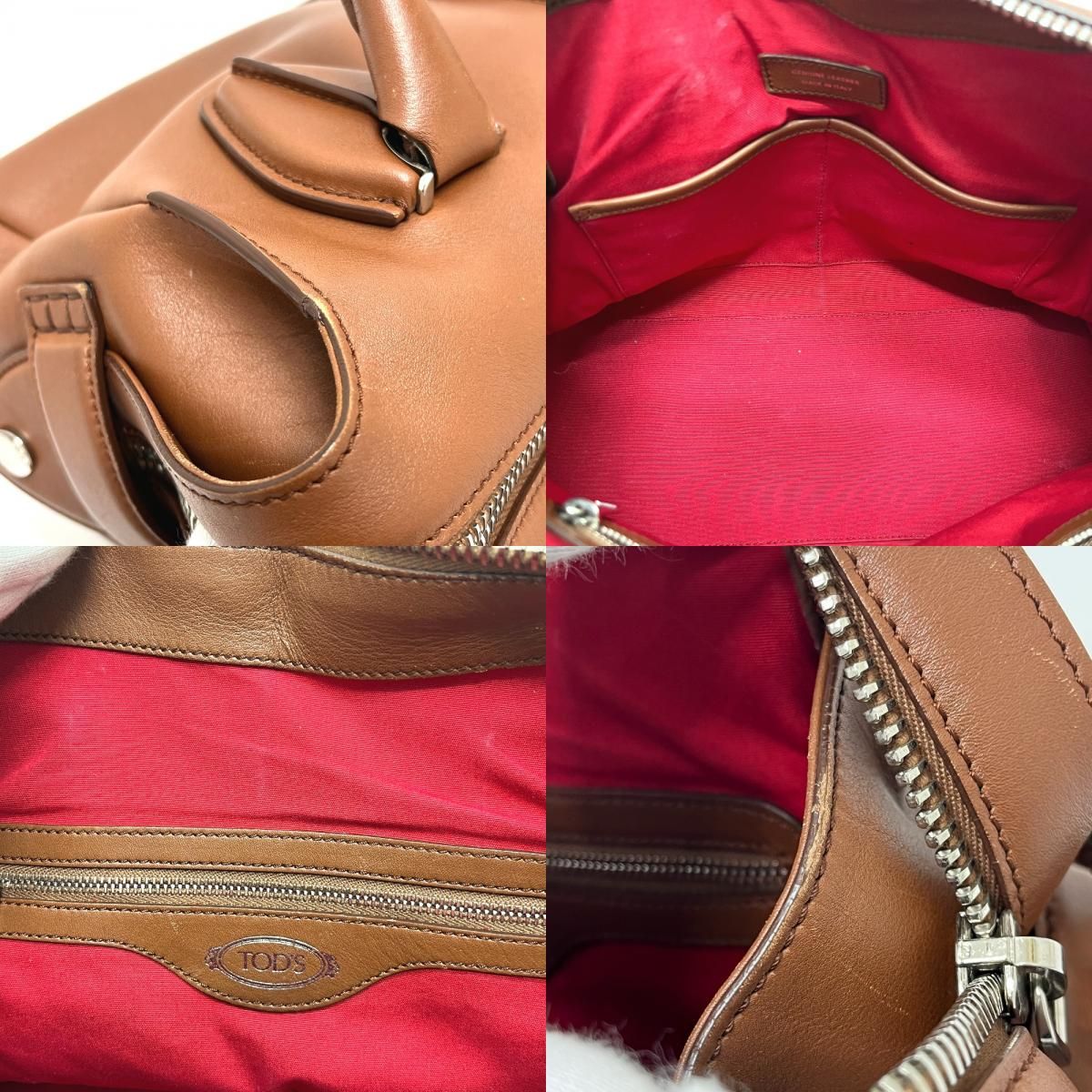 TOD'S トッズ ハンドバッグ Dスタイリング レザー ブラウン - メルカリ