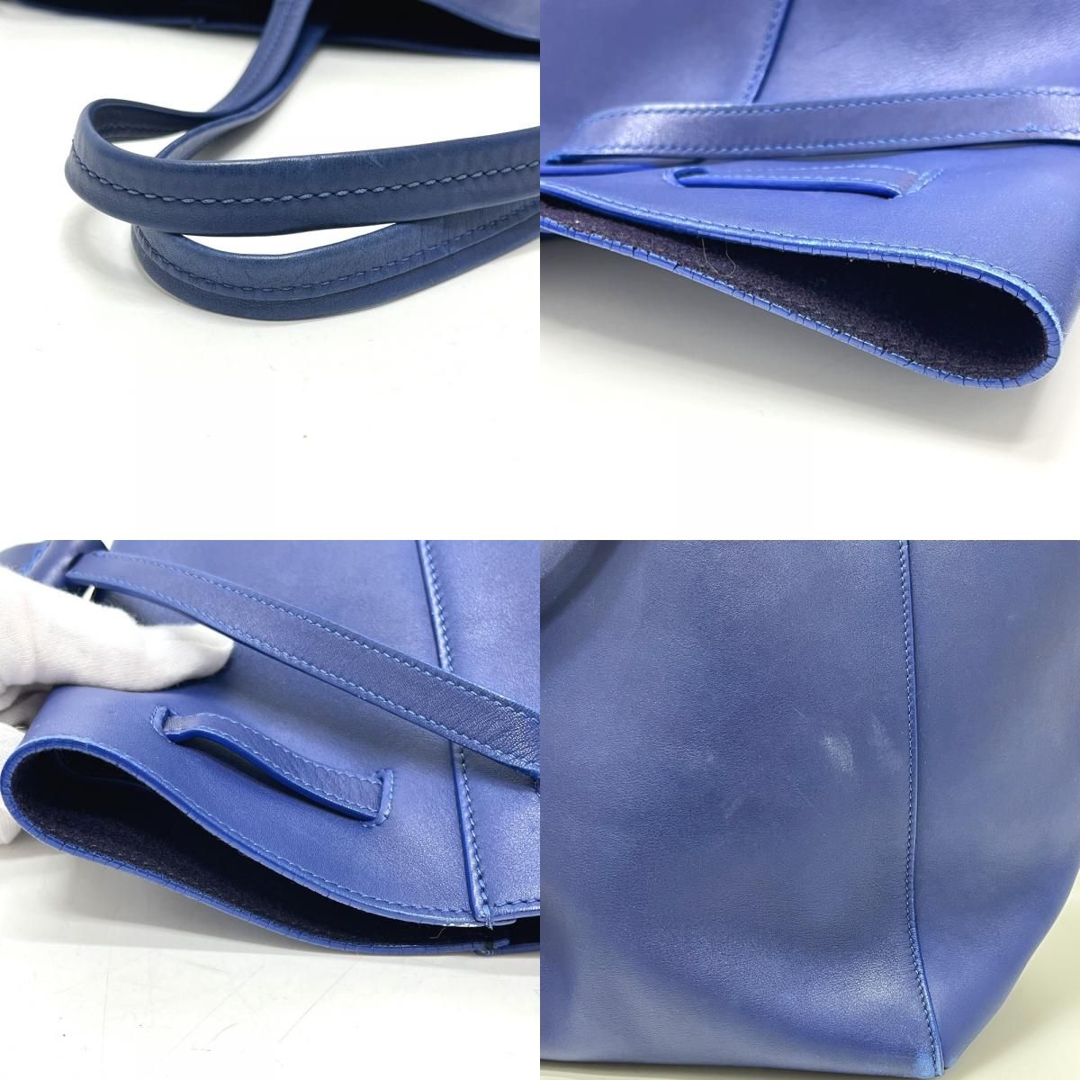 CELINE セリーヌ トートバッグ カバファントム レザー ブルー - メルカリ
