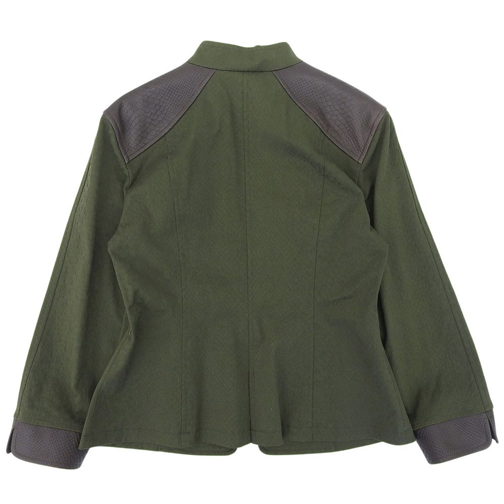 TAE ASHIDA タエアシダ 美品 グリーン クロコ型押し切り替え ロング