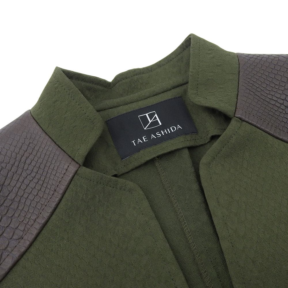 TAE ASHIDA タエアシダ 美品 グリーン クロコ型押し切り替え ロング