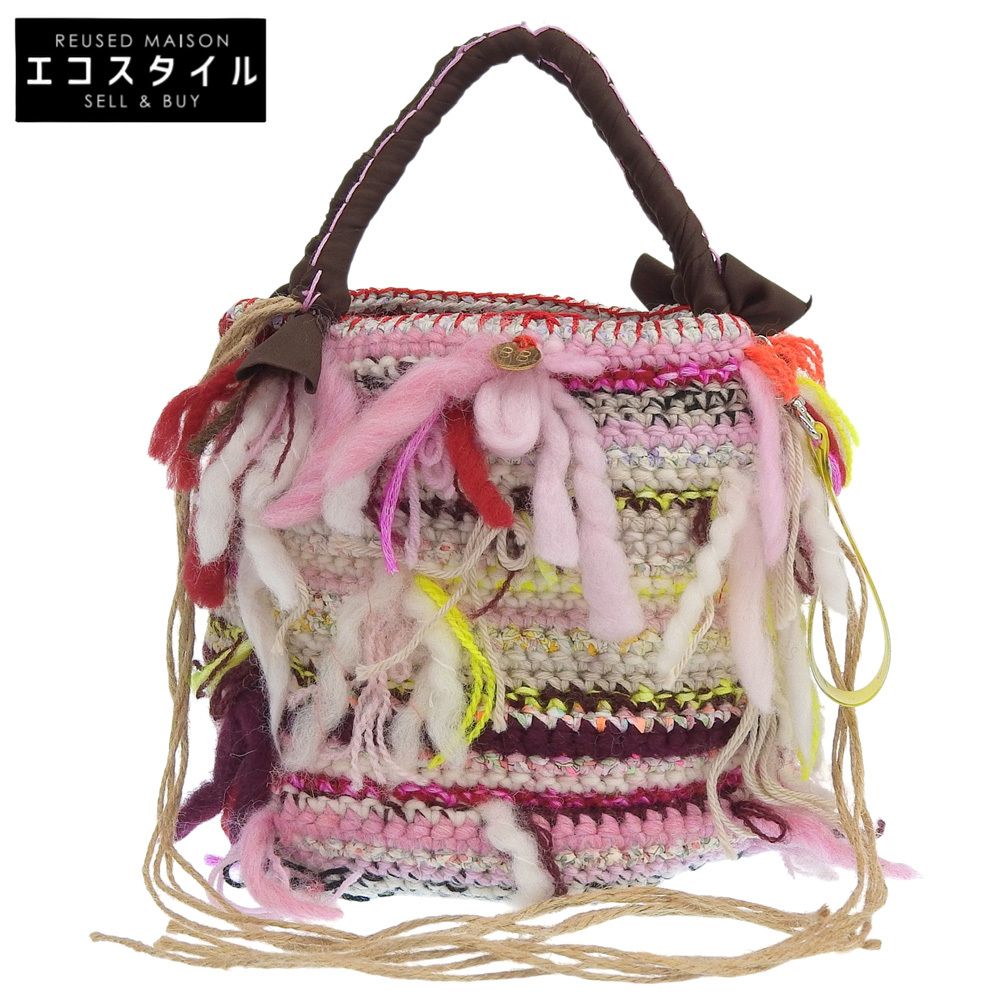 Bud.　バド　美品 異素材ミックス INSIDE OUT STITCHES JUMBO リバーシブルバケットバッグ ハンドバッグ レディース マルチカラー