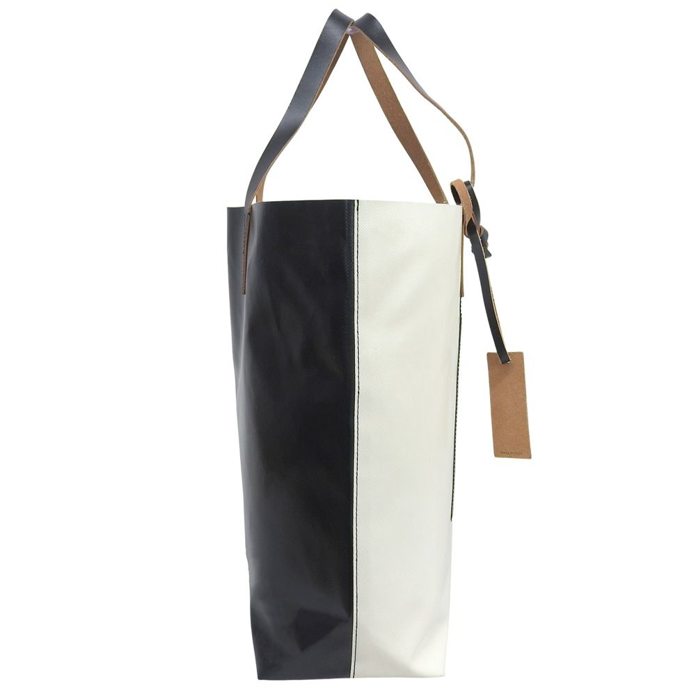 【MARNI】マルニTRIBECAショッピングバッグ オフホワイトブラック MARNI マルニ TRIBECA ショッピングトートバッグ レディース ホワイト