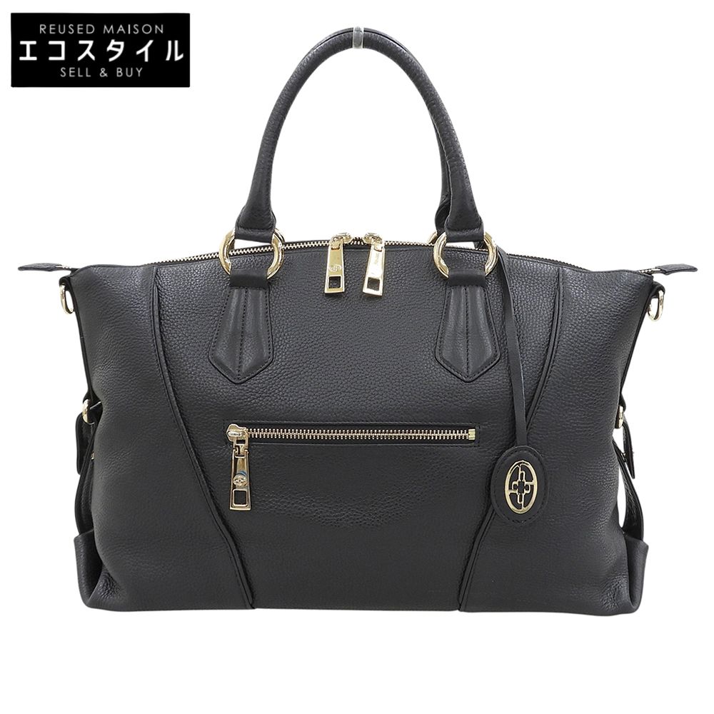 HAMANO　ハマノ　美品 フィオーレ 2way バッグ レザー ハンドバッグ レディース ブラック 10-67702