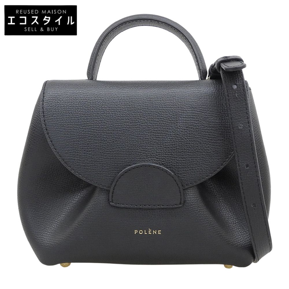 POLENE　ポレーヌ　Numero Un Nano レザー 2WAY クロスボディバッグ ハンドバッグ レディース ブラック