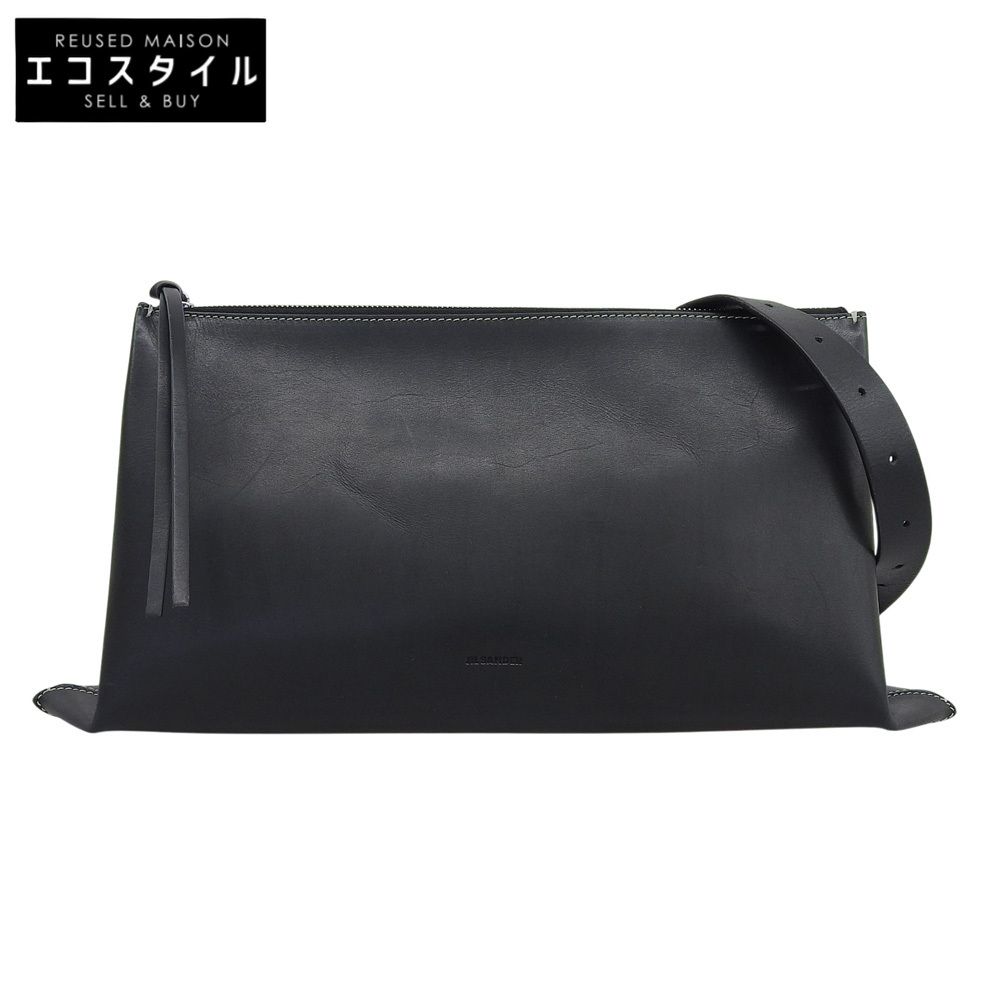 JIL SANDER　ジルサンダー　スクエア オールレザー ショルダーバッグ レディース ブラック 65,946円