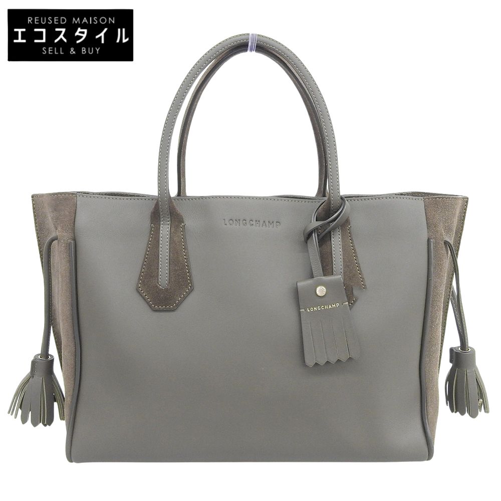 Longchamp　ロンシャン　ペネロペ レザー×スエード トートバッグ レディース ブラウン