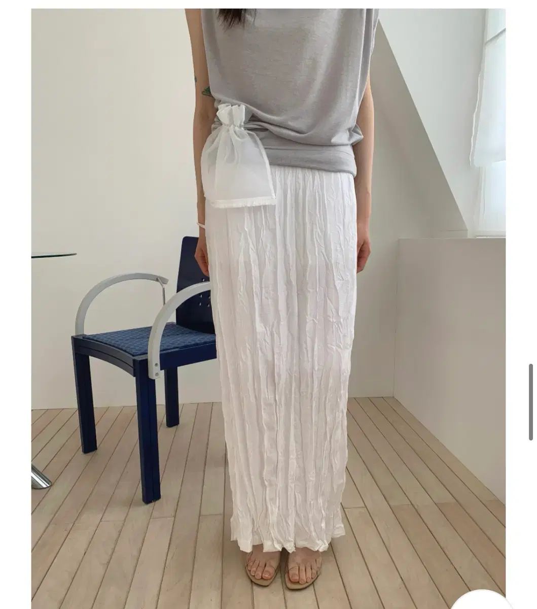 (新品) リンクルスカート シャーリングロングスカート