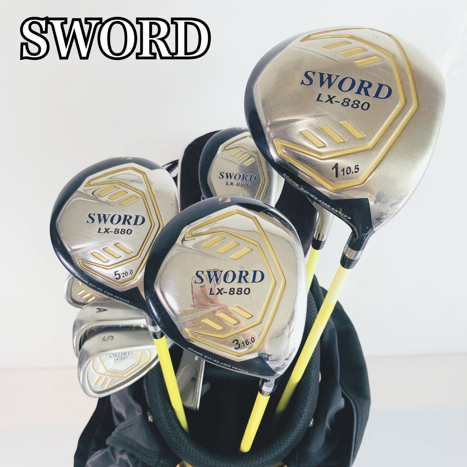 【保証付】KATANA カタナ SWORD ソード LX 880 ゴルフクラブ フルセット ゴルフセット クラブセット メンズ 初心者 入門 右利き パター付 安価 83Y-102