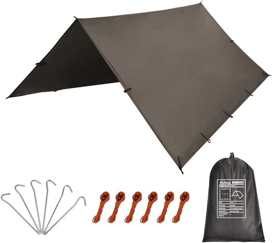 KALINCO Waterproof Tarp, Camping Tarp, Tent, UV Protection, Ultralight Shade, Sun Shade, Heat Shield, Easy to Carry, Storage Case Included, Outdoor Picnic, 3 x 3 m, Free Shipping, cd4d58ec