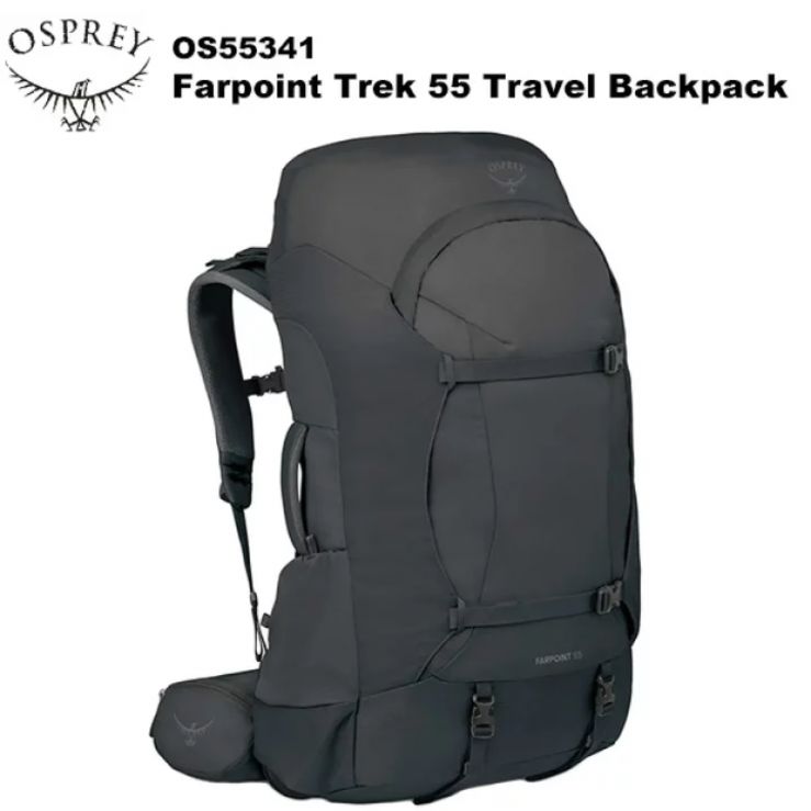 送料無料！新品　オスプレーOsprey バックパック55L 黒　Farpoint Trek 55