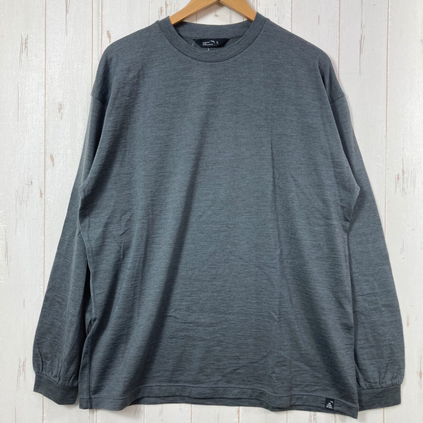 ✉️Unisex L グレー系 Static ( スタティック ) ヤク ウール ロングスリーブシャツ Yak Wool Longsleeve Shirt ウール ウェア トップス インナー シャツ ロングスリーブシャツ ウール z00058
